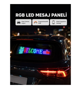 Mey İthalat® RGB LED Panel – Mobil Uyumlu, Yazı ve GIF Destekli, USB Bağlantılı Dekoratif Ekran