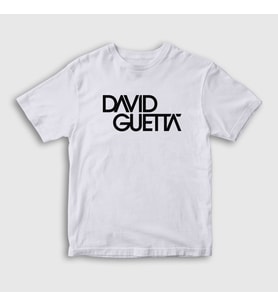 Presmono Unisex Çocuk Beyaz Logo Müzik Dj David Guetta T-Shirt 491278tt (Beyaz)