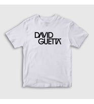 Presmono Unisex Çocuk Beyaz Logo Müzik Dj David Guetta T-Shirt 491278tt (Beyaz)