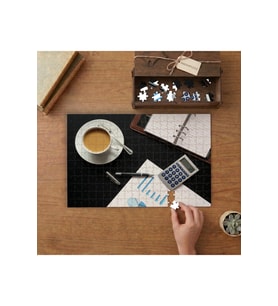 Çalışma Masası - Kahve - İş - Proje Tasarımı 240 parça Ahşap Puzzle Ahşap Kutuda MP01625