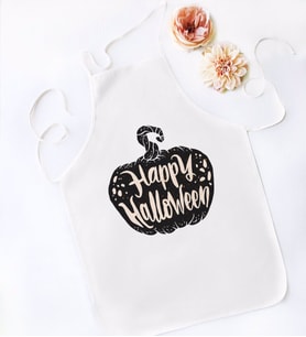 BK Gift Happy Halloween Tasarımlı Beyaz Mutfak Önlüğü-9