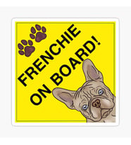 Arabada Frenchchıe Köpek Var Araç Sticker Etiket 19CM md2