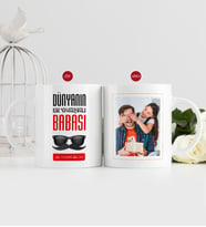 BK Gift Kişiye Özel Babalar Günü Hediyesi Fotoğraflı Kupa Bardak-51 (Beyaz)