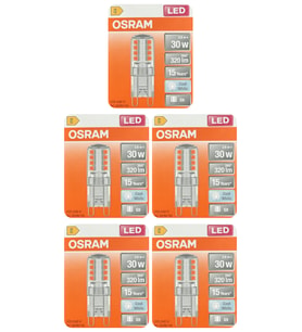 (5 Adet) Osram 2,6W (30W) 4000K (Ilık Beyaz) G9 Duylu Led Kapsül Ampul