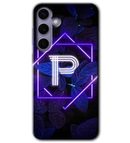 Galaxy S24 Plus Kılıf HD Desen Baskılı Kılıf - Dark Neon Yaprak P Harfi