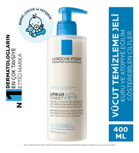 La Roche-Posay Lipikar Syndet AP+ Bebek&Çocuk, Yetişkin Vücut Yıkama Jeli Çok Kuru ve Atopiye Eğilim Gösterebilen Ciltler 400 ml