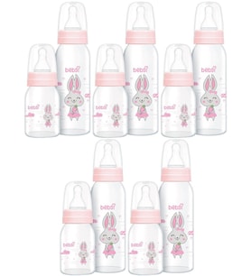 Bebsi Cam Biberon Seti Pembe (250ML+125ML) (5 Li Set)