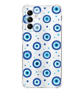 PrintiFy Samsung Galaxy M13 Uyumlu Nazar Boncuğu 1 Baskılı Şeffaf Köşe Korumalı Antişok Kılıf