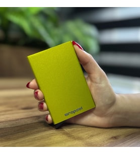 Mekanizmalı Kartlık Rfid Korumalı Alüminyum Otomatik Mekanizmalı Kredi Kartlık Renkli Mat Zeytin Yeşili