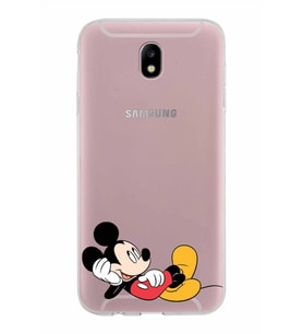 Samsung Galaxy J7 Pro Kapak Mickey Mouse Tasarımlı Şeffaf Silikon Kılıf