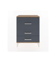 Arges Komodin 3 Çekmeceli 60x30x80 Çam-Antrasit