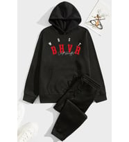 Unisex Bhvr Baskılı Eşofman Takımı (Siyah)