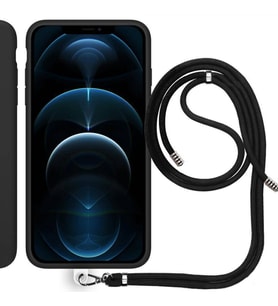 Apple iPhone 13 6.1'' İp Askılı Silikon Kılıf Siyah