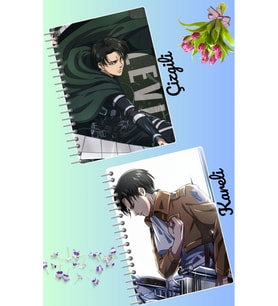 Levi ackerman defter seti 2 adet A4 boyutu 21*30 çizgili + kareli 60 syf