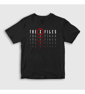 Presmono Unisex Çocuk Siyah Logo Dizi X Files T-Shirt 522321tt