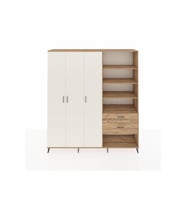 Hyperion Dolap 16 Raflı 2 Çekmeceli 3 Kapaklı 220x44x243 Çam-Aytaşı/Çam
