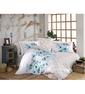 Mulvxurg  Urg02  Kingsize Poplin Nevresim Belinda Mavi (Mulvix)
