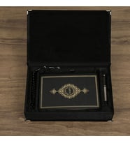 Kişiye Özel Kalem, Tesbih ve Kitap İçerikli Kadife Kutulu Hediyelik Set-Siyah
