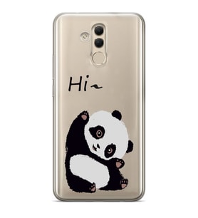 Huawei Mate 20 Lite Uyumlu Sevimli Panda Desenli Şeffaf Telefon Kılıfı