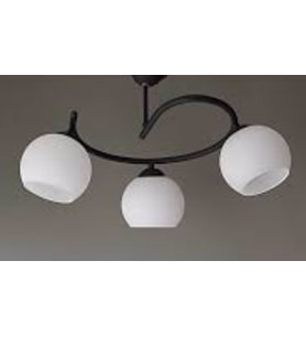 mylights  opal camlı  üçlü av,ze  spor  modern avize  (Siyah)