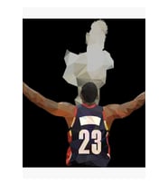 Lebron James Tebeşir Toss Düşük Poli Tablo Ahşap Poster Dekoratif