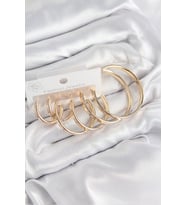 Pirinç Halka Model Gold Renk Kadın Set Küpe TJ-BKP11055