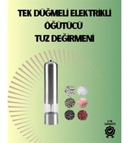 Pilli Otomatik Baharat Değirmeni Gıda Sınıfı Çelik Sessiz Öğütücü Alet