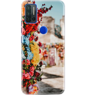 Reeder P13 Blue Max Pro Kılıf Silikon Desen Gerçek Çiçekler 1743