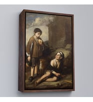 Çerçeveli Bartolomé Esteban Murillo'nun Argolla Oyununa Davet Tablosu (Beyaz)