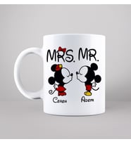 Mickey & Minnie Mouse Sevgili Çift Tasarımlı Kupa Kişiye Özel