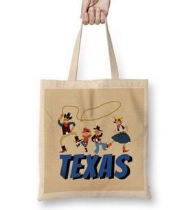 Culture Texas Love Vintage Retro Bez Çanta Uzun Saplı
