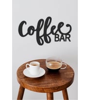 LEYLASER 3mm Ahşap MDF Coffee Bar Yazısı 30*15