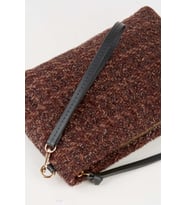 Kadın Bellis Tweet Kumaş Acı Kahve Astarlı Suni Deri Bilek Askılı Portföy El Ve Clutch Çanta