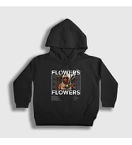 Presmono Unisex Çocuk Siyah Flowers V2 Miley Cyrus Kapüşonlu Sweatshirt 400680tt
