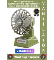 #Vantilatör Kompakt Sessiz Çalışma Yoğun Üfleme Retro 2 Kademeli Şarjlı Mini Masa Üstü Vantilatör