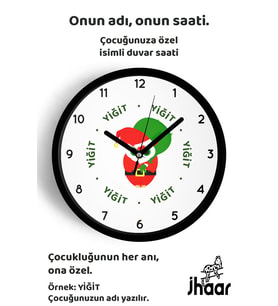 İsme Özel Kızgın Noel Baykuş Çocuk Odası Duvar Saati Orta Boy 30 cm Siyah Camlı Sessiz