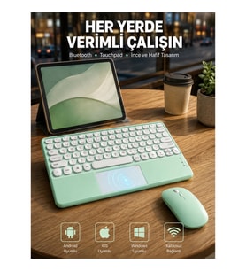 Mey İthalat® Bluetooth Touchpad Klavye Ultra İnce Taşınabilir Q Klavye Yeni Nesil