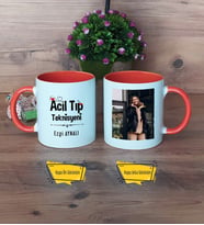 Acil Tıp Teknisyeni Kupa Bardak Turuncu Fotoğraflı Tıp Bayramı Hediyesi