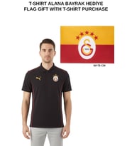 Galatasaray Lisanslı Polo Yaka Siyah 5 YILDIZ Antrenman T-Shirt