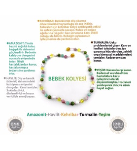 Bebek Kehribar Kolye-Kehribar-Amazonit-Yeşim-Havlit-Turmalin M082