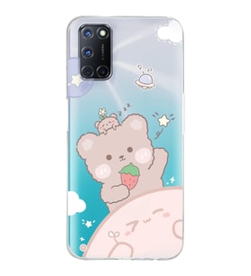 Oppo A52/A72/A92 Uyumlu Tatlı Ayıcık Desenli Şeffaf Telefon Kılıfı