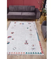 Dijital Kaymaz Yıkanabilir Beyaz Modern Salon Halısı Mutfak Halısı Koridor Halısı Yolluk HLN5098