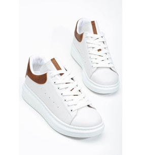 Fersatie Beyaz - Taba Kadın Sneaker Günlük Ayakkabı (Karışık)