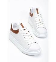Fersatie Beyaz - Taba Kadın Sneaker Günlük Ayakkabı (Karışık)