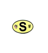 Etiketçilere Özel Armalar Oval S (England) İngiltere Bayraklı Krem Rengi Alüminyum Sticker