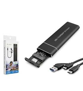 Hadron Hdx1769 Ssd Kutu Type-C3.1 + Usb3.0 Nvme M2 Chip Jms581D Siyah