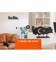2 Ürün Tek Fiyat Hello 2 Parça Mdf + Şık Masaüstü Türkiye Haritası Hediyelik Konsept Ürün (Siyah)