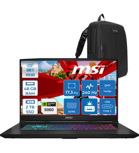 MSI Msı Katana 17 Hx Intel Core I7 14650HX 48GB Ddr5 2tb SSD Freedos RTX5060 8gb Gddr7 115W 17 Inç 2k QHD(2560X1440) 240HZ Gaming Laptop B14WFK216XTRF24 + Zetta Çanta