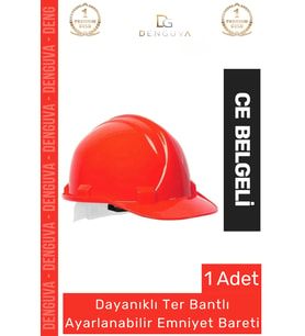 Ce Belgeli Dayanıklı Ter Bantlı Ayarlanabilir Şantiye Inşaat Iş Güvenliği Kırmızı Emniyet Bareti