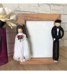 Gelin ve Damat- KİŞİSELLEŞTİRİLEBİLİR Figürlü - Çerçeve
